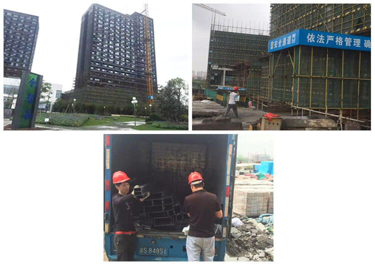 佛山智匯廣場電纜橋架進場(圖2) 智匯廣場橋架搬運現場