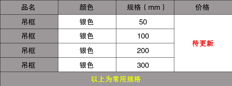 橋架配件圖片及名稱簡介(圖5) 吊框規(guī)格